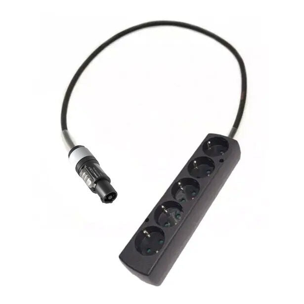 Adaptor powerCON grå - Schuko 5 Stikdåse - 1 meter