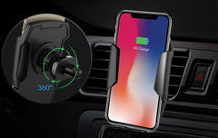 MINIBATT Mobiltelefonholder til bilen med trådløs lader