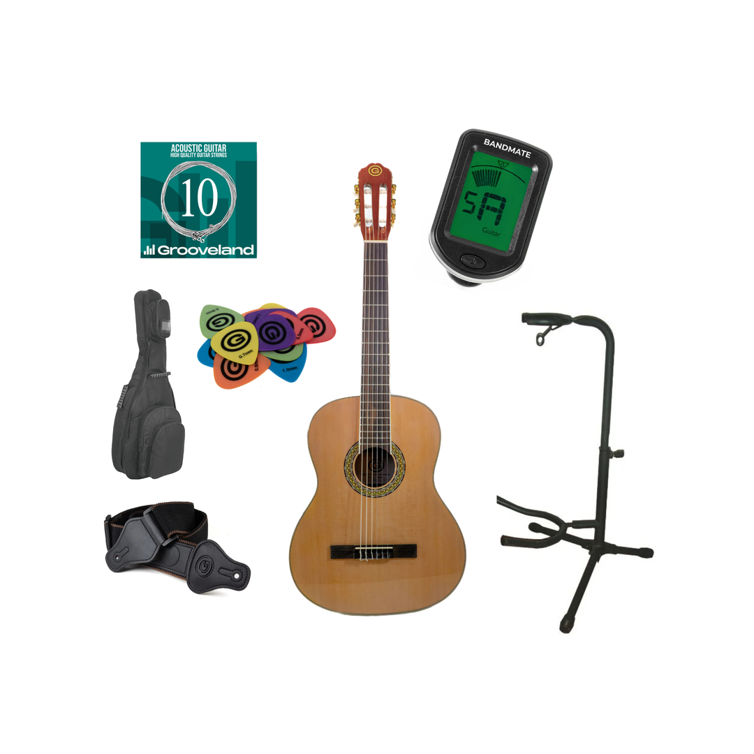Grooveland Klassisk Spansk Gitar Startpakke (Rosentre)