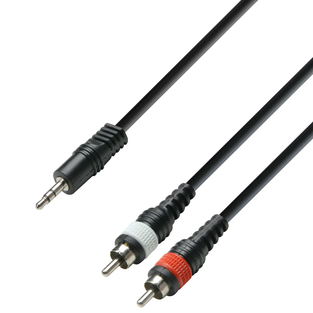 Adapterkabel 3,5mm Jack Stereo til 2 x RCA Phono (3 m)