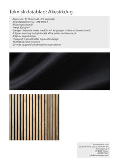 Akustikkduk pr 3 m² (svart)
