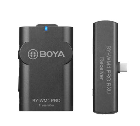 Boya trådløst sett m/USB-c mottaker og lavalier sender WM4