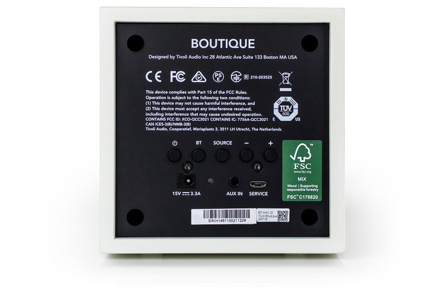Tivoli Audio Boutique Bluetooth-høyttaler, hvit/sølv
