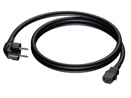 ProCab strømkabel 3x1,5 mm², hun Euro>Schuko han, 10 m (Rubber)