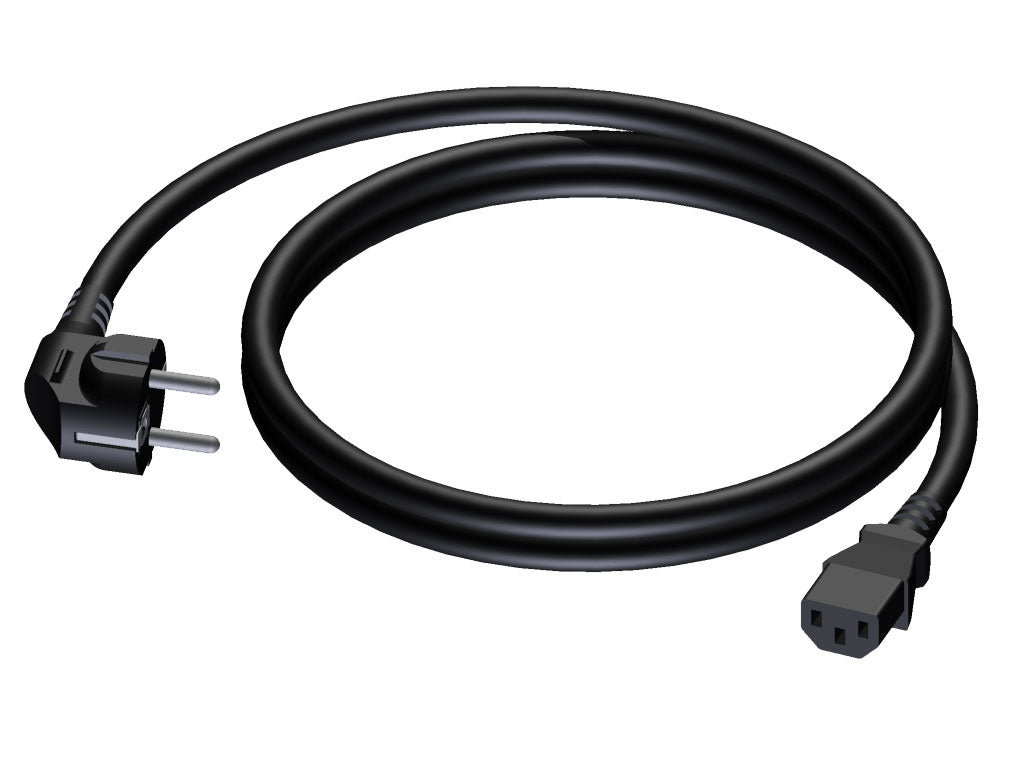 ProCab strømkabel 3x1,5 mm², hun Euro>Schuko han, 10 m (Rubber)