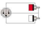 ProCab signalkabel XLR han > 2 x RCA - 5 m