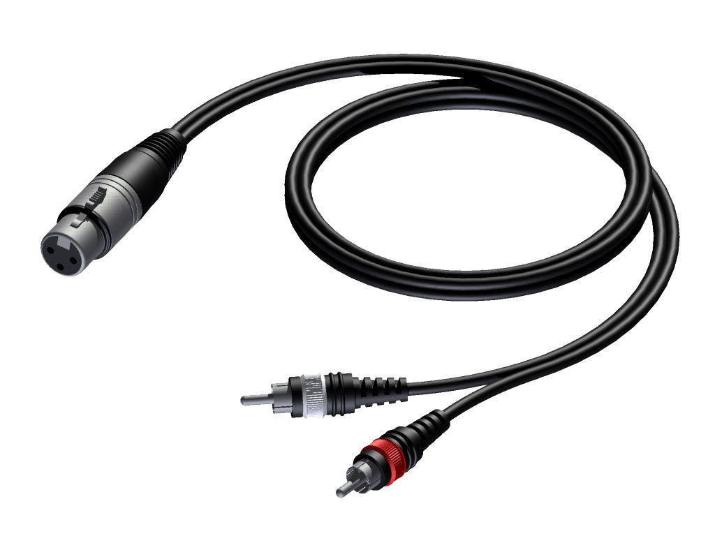 ProCab signalkabel XLR hunn > 2 x RCA - 3 m