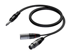 ProCab insertkabel XLR hann og hunn > Jack stereo 0,6 m