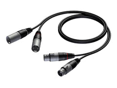 ProCab 2 x XLR-hunn > 2 x XLR-hann – signalkabel 1,5 m