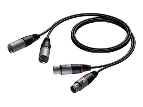 ProCab 2 x XLR-hunn > 2 x XLR-hann – signalkabel 1,5 m