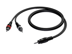 ProCab MiniJack 3,5 mm stereo > 2 x RCA – 5 meter