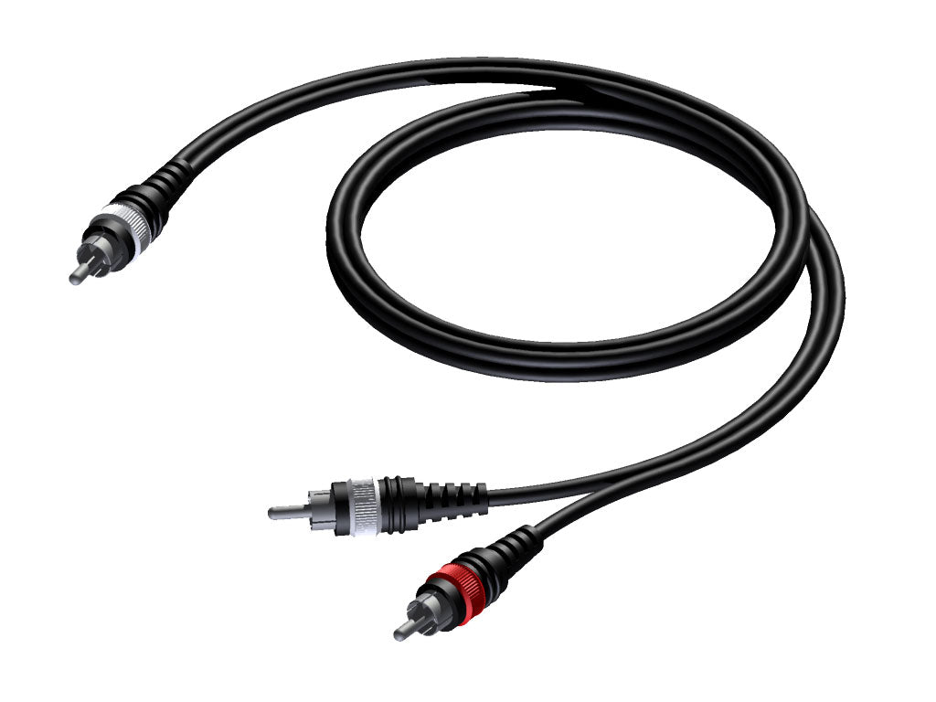 ProCab RCA hann > 2 x RCA hann - signalkabel 1,5 meter