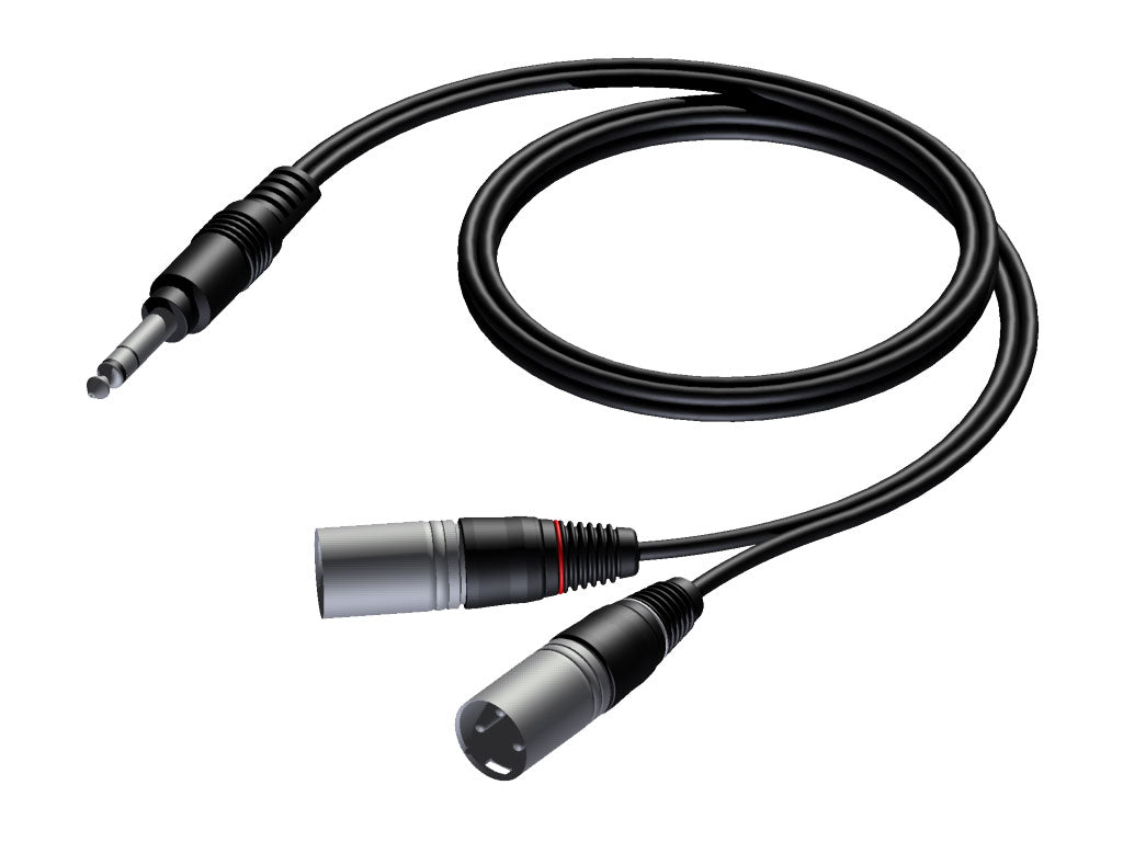 ProCab Stereo jack > 2 x XLR hann – insert-kabel 1,5 m
