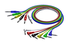 ProCab stereojack/jack-vinkelkabelsett i 6 farger, 90 cm