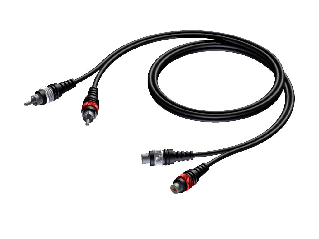 ProCab 2 x RCA hunn > 2 x RCA hann - signalkabel 5 meter