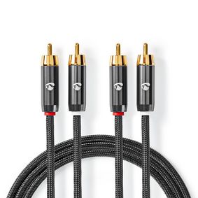 Premium stereo phono-kabel (2m)