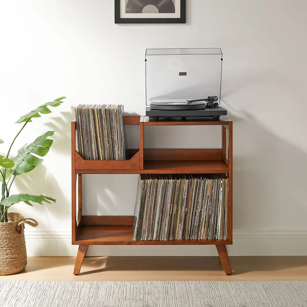 Crosley Asheville medium platespillerstativ med oppbevaring for vinylplater