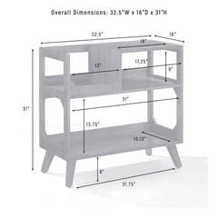 Crosley Asheville medium platespillerstativ med oppbevaring for vinylplater