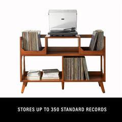 Crosley Asheville stort platespillerstativ med oppbevaring for vinylplater