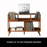 Crosley Asheville stort platespillerstativ med oppbevaring for vinylplater