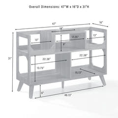Crosley Asheville stort platespillerstativ med oppbevaring for vinylplater