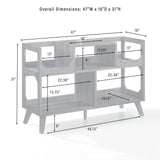 Crosley Asheville stort platespillerstativ med oppbevaring for vinylplater
