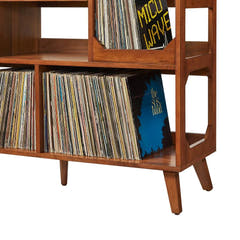 Crosley Asheville stort platespillerstativ med oppbevaring for vinylplater