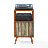 Crosley Asheville Small Platespillerbord med vinyloppbevaring – Walnut