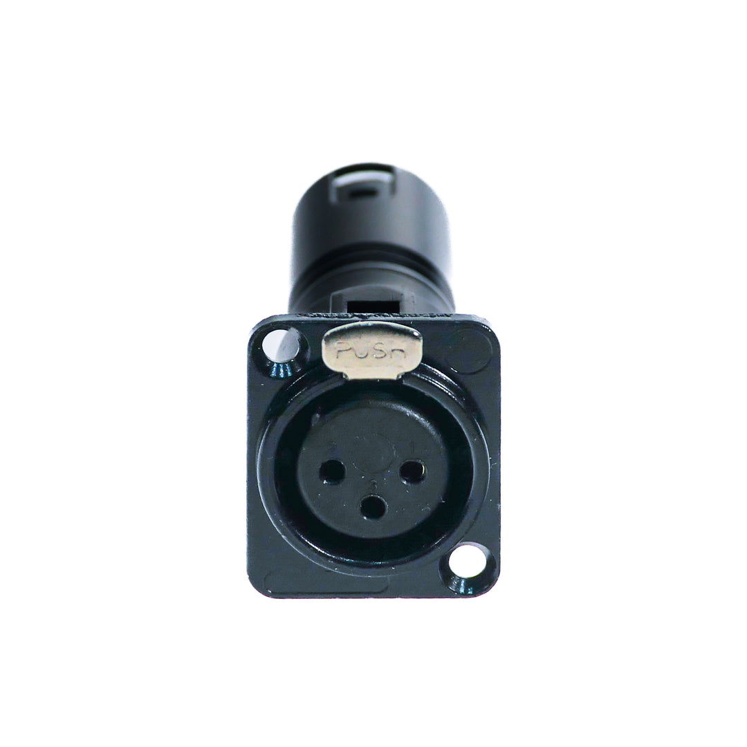 Perfex XLR Hann til XLR Hun Chassis Kontakt (Svart)