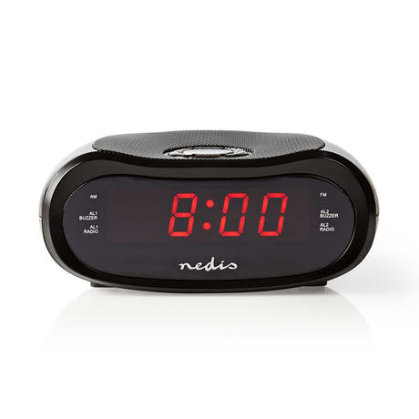 Klokkeradio med vekkerklokke (oval)