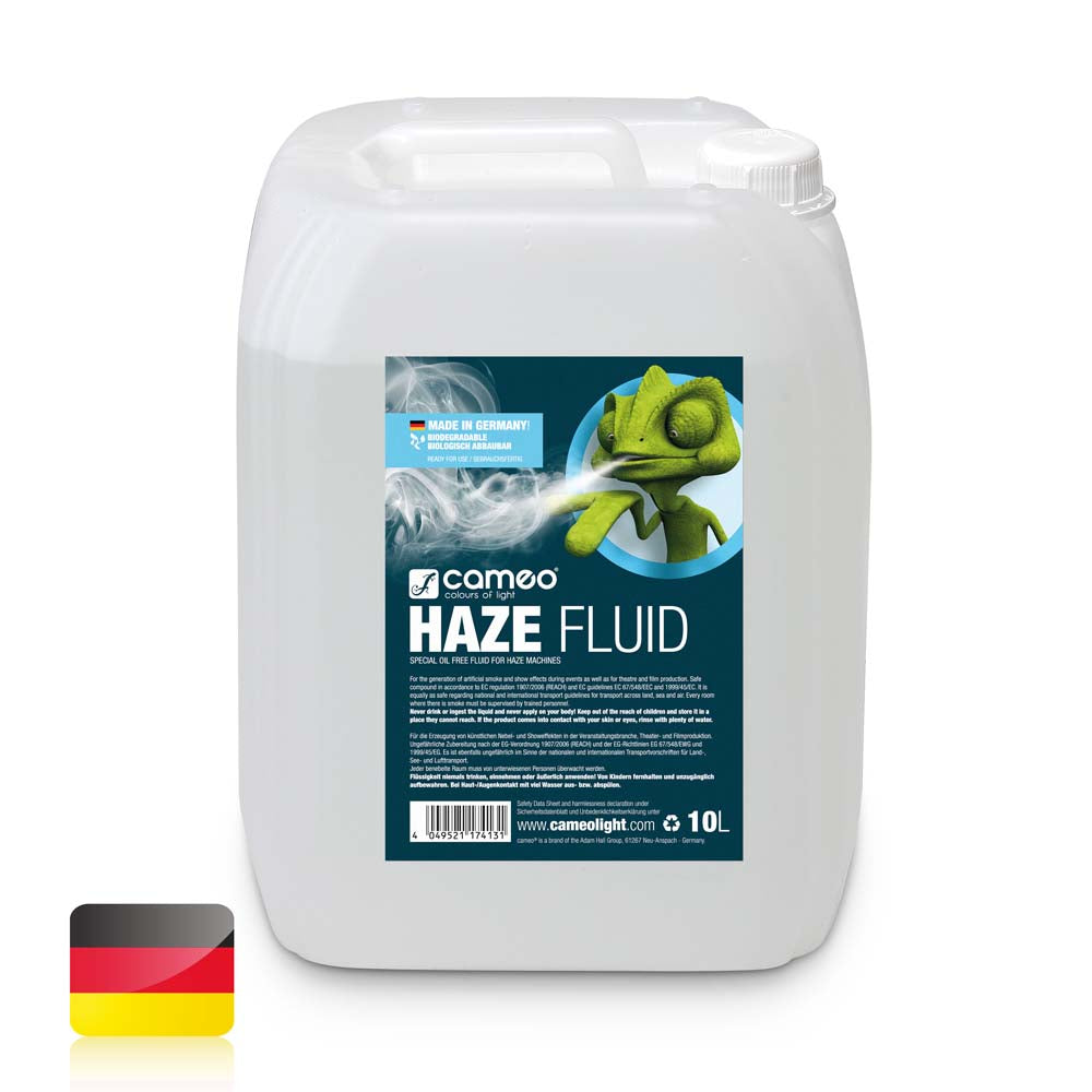 Cameo HAZE FLUID 10 L - haze-væske for fin tåketetthet og lang standtid, 10 L, oljefri