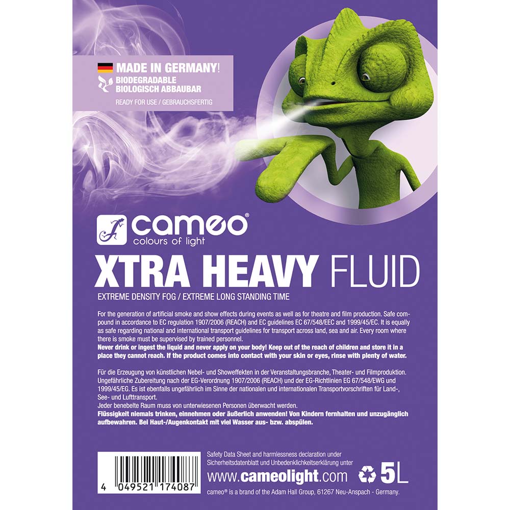 Cameo XTRA HEAVY FLUID 5L - tåkevæske med svært høy densitet og ekstremt lang standtid 5 L