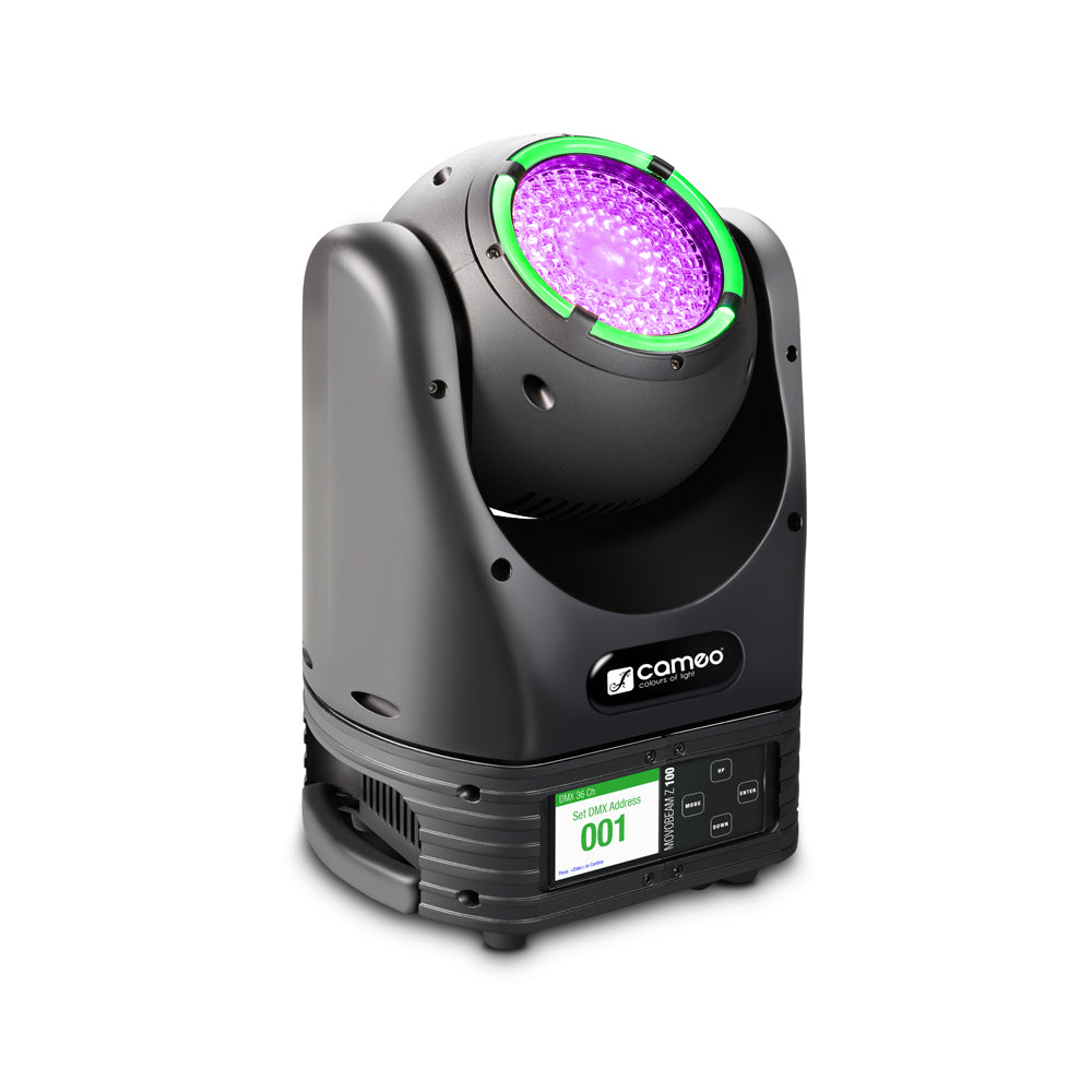 Cameo MOVO BEAM Z100 - Beam-moving head med ubegrenset rotasjon, LED-ring og zoom