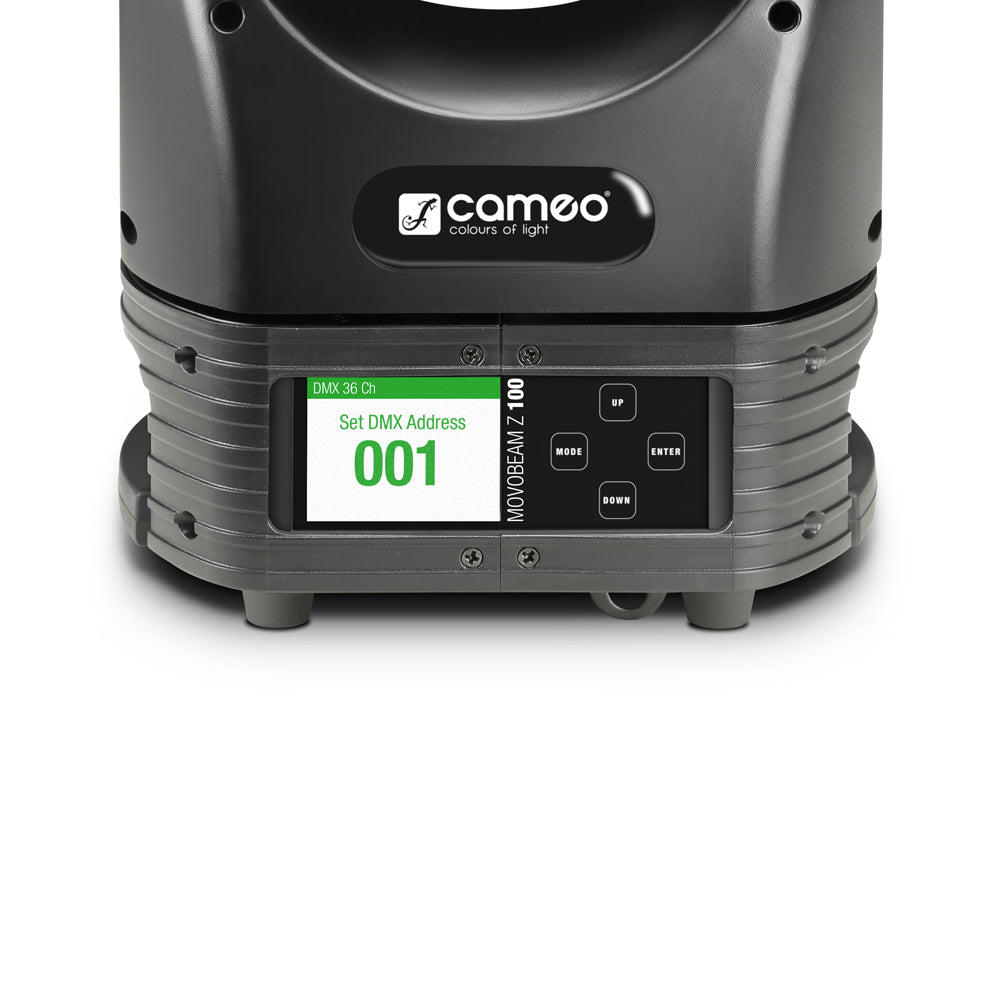 Cameo MOVO BEAM Z100 - Beam-moving head med ubegrenset rotasjon, LED-ring og zoom