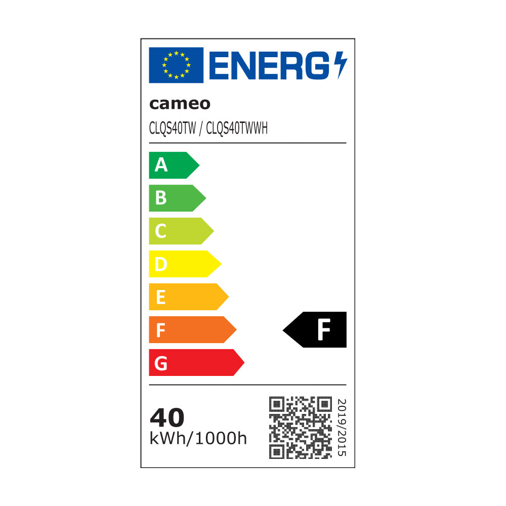 Cameo Q-SPOT 40 TW - Kompakt spot med 40 W justerbar hvit LED, utført i svart