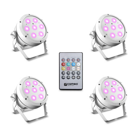 Cameo ROOT® PAR 4 WH SET 1 - Sett inkl. 4 x CLROOTPAR4WH inkl. IR-fjernkontroll (CLPFLAT1REMOTE)