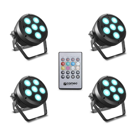 Cameo ROOT® PAR 6 SET 1 - Sett inkludert 4 x CLROOTPAR6 inkl. IR-fjernkontroll (CLPFLAT1REMOTE)
