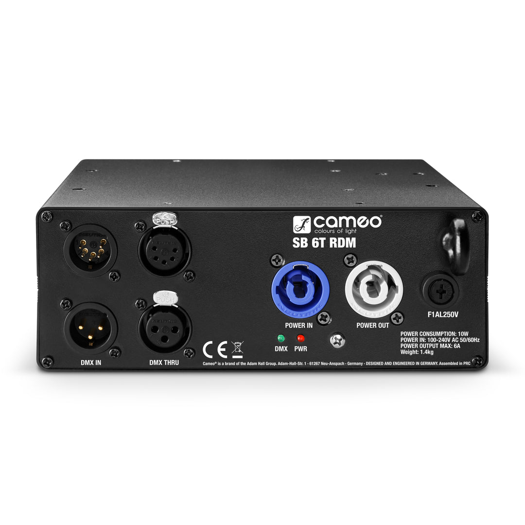 Cameo SB 6 T RDM - 6-utgangers DMX/RDM-splitter/booster med 3- og 5-pins kontakter