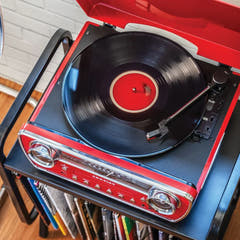 Crosley Powel CR6047A 7-i-1 Platespiller med Bluetooth, CD og radio
