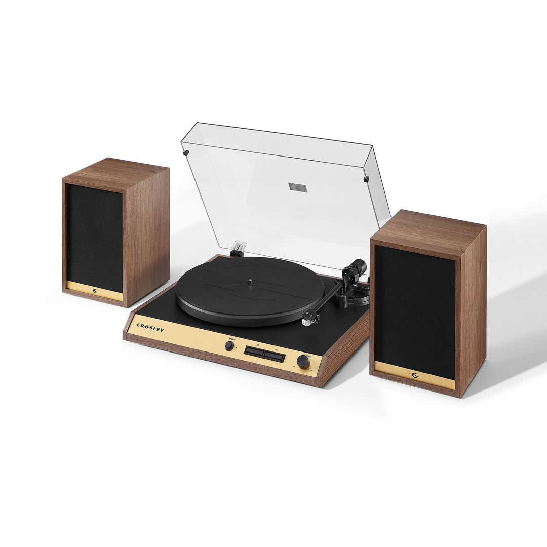 Crosley C72 platespiller med høyttalere (valnøtt)