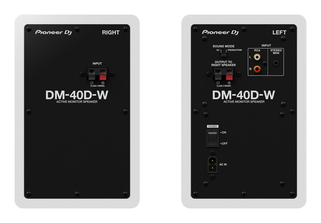Pioneer DJ DM-40D-W aktive studiomonitorer (hvit)