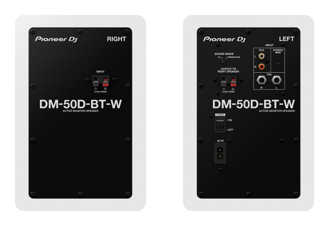 Pioneer DJ DM-50D-BT-W studiomonitorer med Bluetooth (hvit)