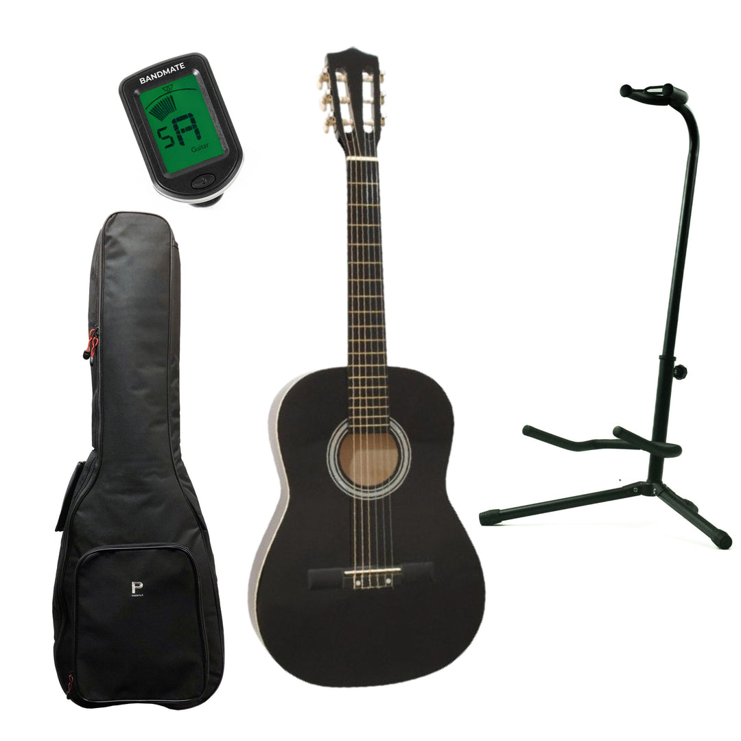 DiMavery AC-303 klassisk spansk gitar 3/4 (svart) startsett