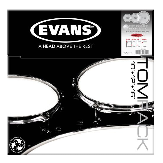 Evans EC2S skinnpakke Rock Set Frosted - 10", 12", 16"