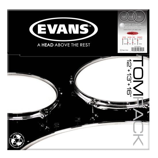 Evans EC2S skinnpakke standardsett klar - 12", 13", 16"