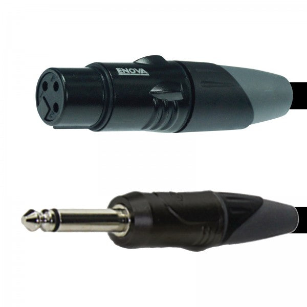 Enova mikrofonkabel XLR hunn til monojack 6 meter