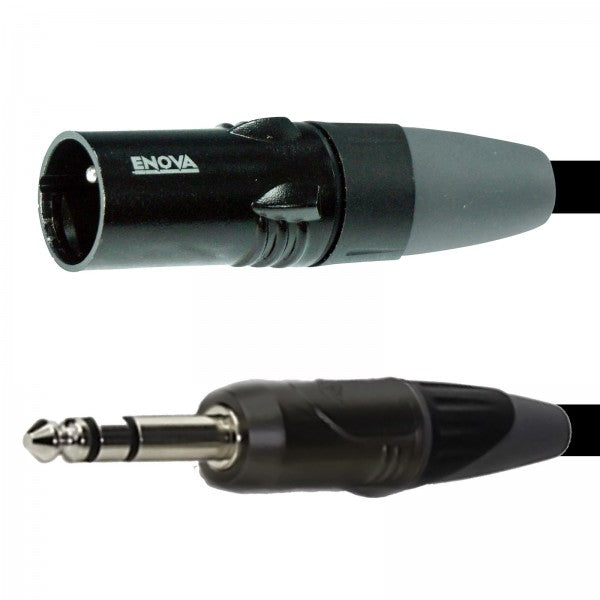 Enova mikrofonkabel XLR hann til stereo jack 1 meter