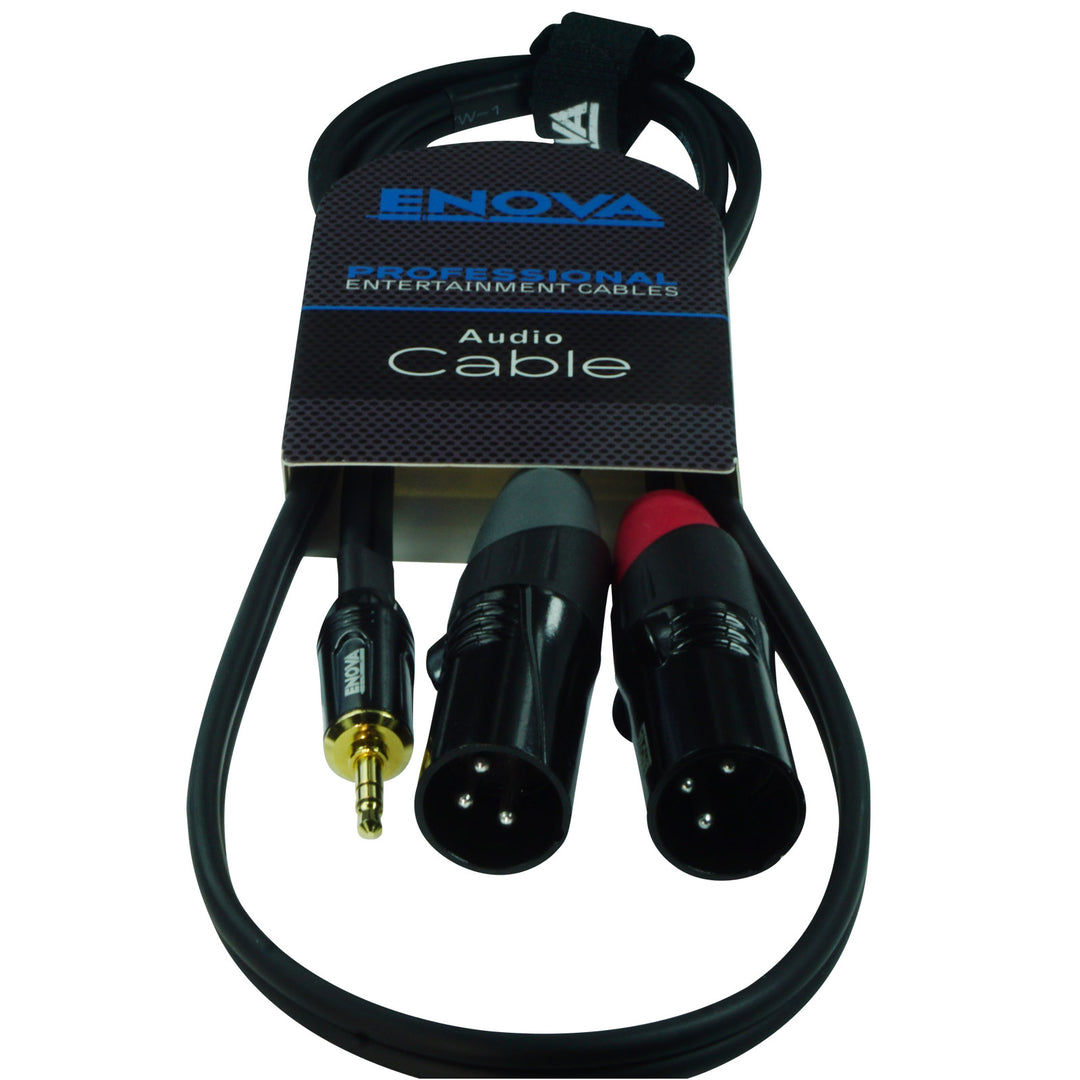 Enova adapterkabel MiniJack > 2 x XLR hann, 1 meter
