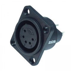 Enova 5-pins XLR hunn chassisplugg, sort IP67 Outdoor