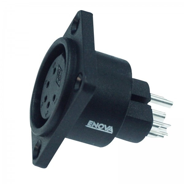 Enova 5-pins XLR hunn chassisplugg, sort IP67 Outdoor